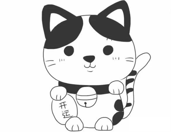 招财猫简笔画的画法步骤教程 可爱的招财猫简笔画怎么画