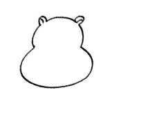 四步学画河马简笔画步骤图解教程