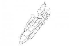 坠落的航天火箭简笔画图片素材