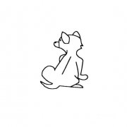 小狗的背影简单画法