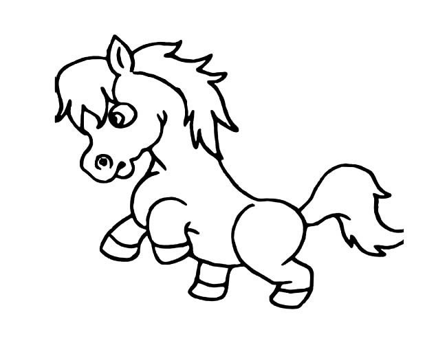 卡通可爱马的简笔画图片