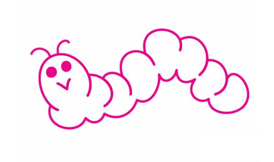 毛毛虫简笔画完成图