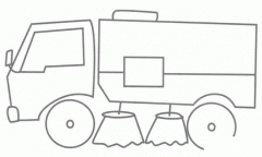 扫路车简笔画步骤图片