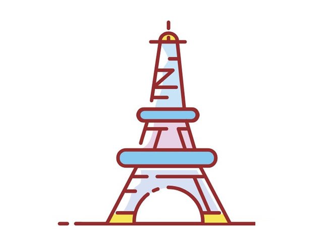 埃菲尔铁塔简笔画