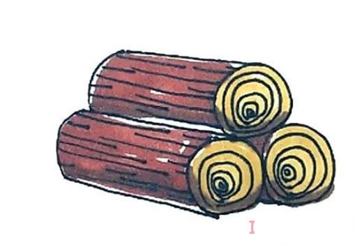 一堆木头怎么画简洁 木头简笔画图片