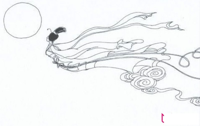 简单嫦娥奔月简笔画