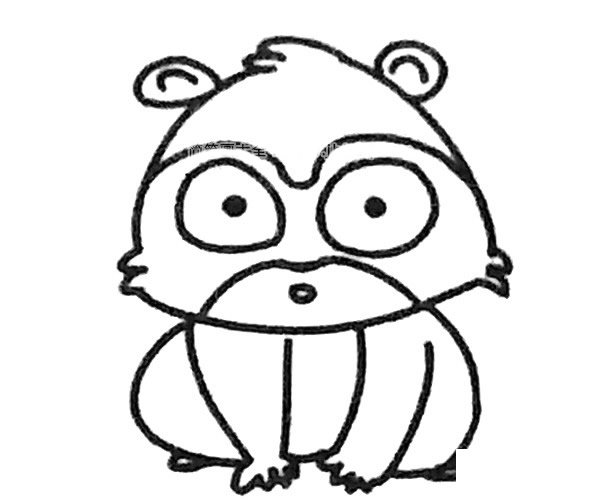 浣熊简笔画步骤3