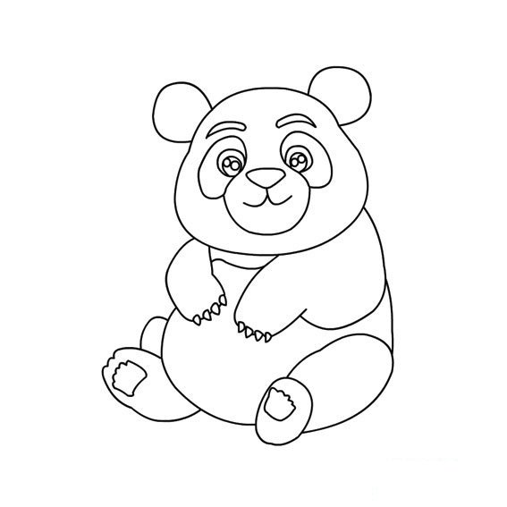 国宝大熊猫的简笔画法
