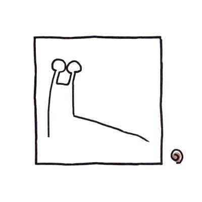 四步画出儿童蜗牛简笔画步骤图片