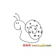 简笔画:有花纹的小蜗牛1