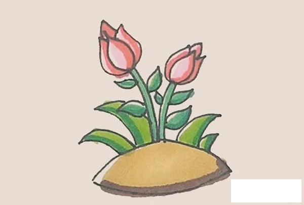 月季花简笔画步骤图