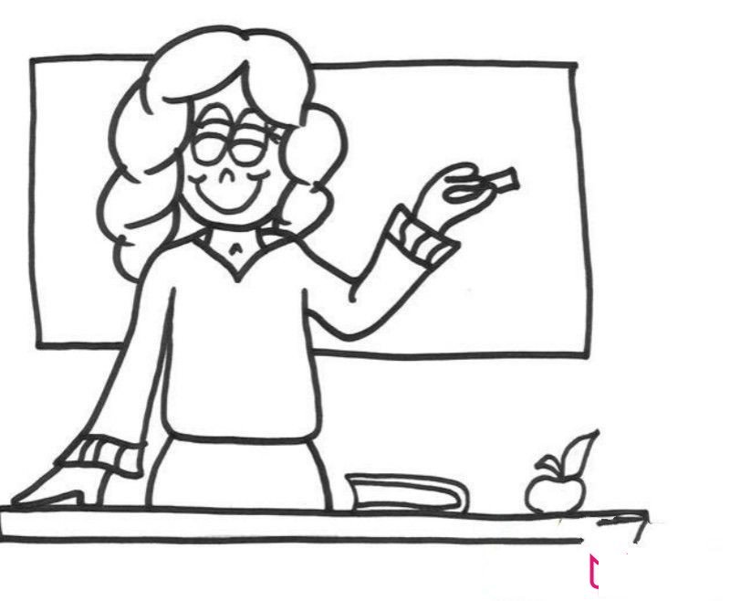 卡通女教师简笔画