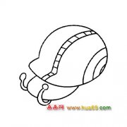 简笔画：休息的小蜗牛