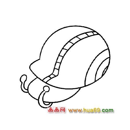 简笔画：休息的小蜗牛