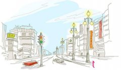 都市风光风景画