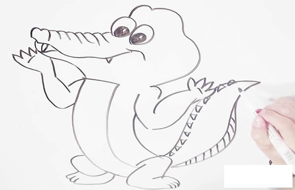 卡通鳄鱼简笔画步骤图解