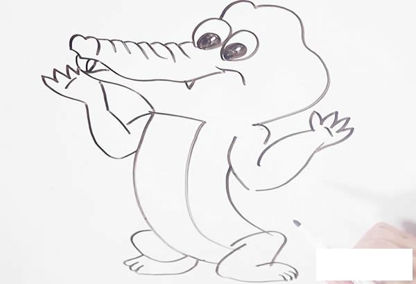 卡通鳄鱼简笔画步骤图解