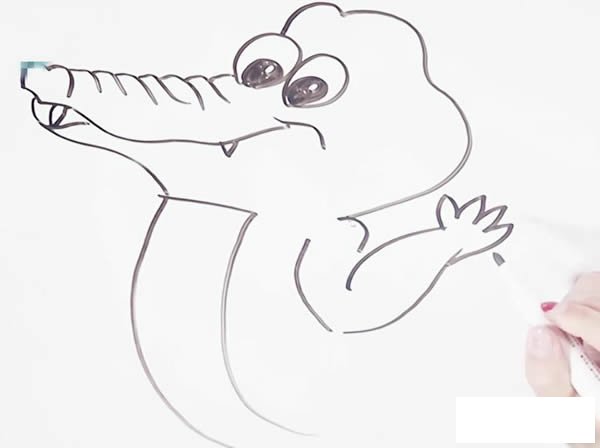 卡通鳄鱼简笔画步骤图解