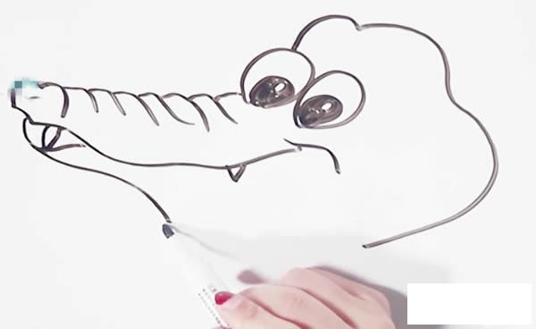 卡通鳄鱼简笔画步骤图解