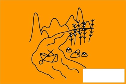 山川河流风景简笔画图片