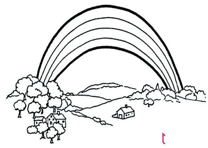 彩虹桥风景简笔画