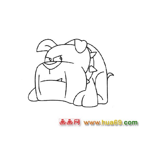 带项圈的小狗简笔画3