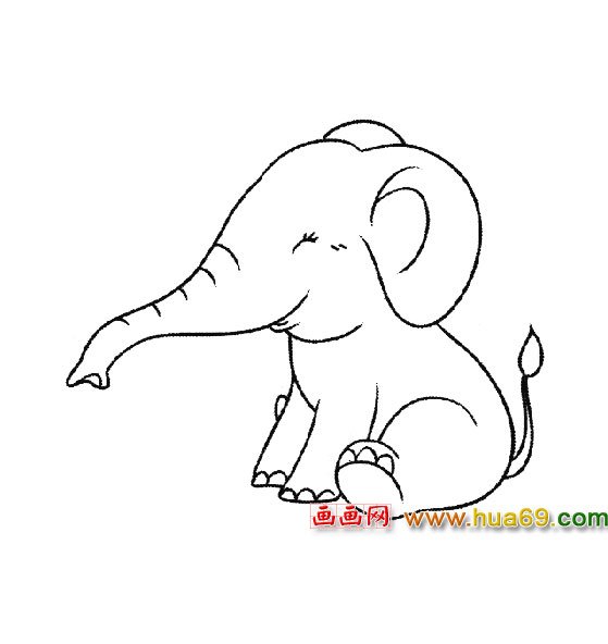简笔画:开心的大象3