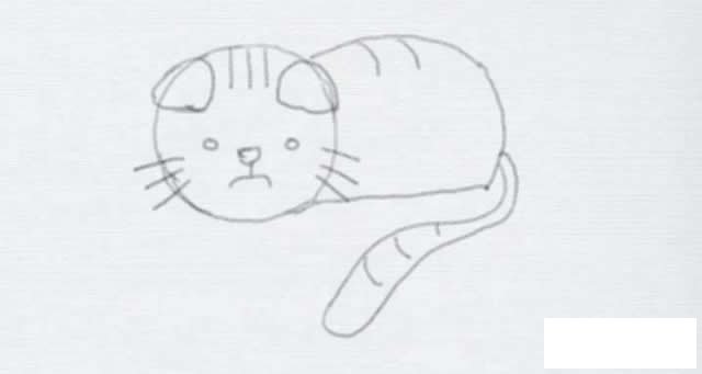 可爱的猫咪简笔画步骤图