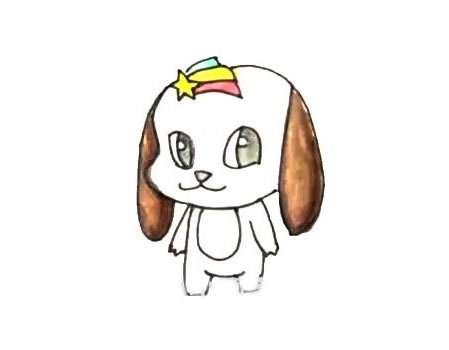 卡通狗狗简笔画画法步骤图片