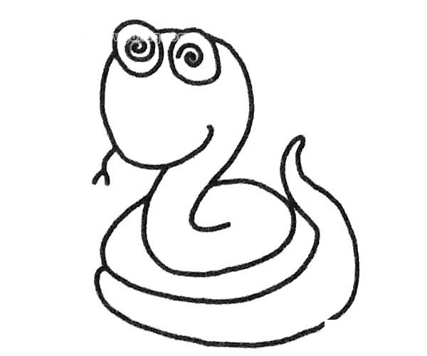 可爱的卡通小蛇简笔画图片