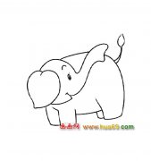 可爱的大象（简笔画）1