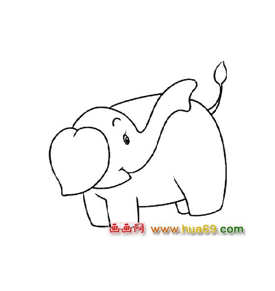 可爱的大象(简笔画)1