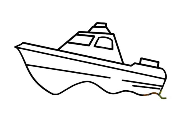 快艇简笔画的画法步骤图解