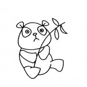 熊猫吃竹子的画法