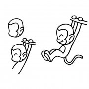 荡秋千猴子动物简笔画步骤图片大全