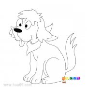 儿童简笔画:一只坐着的小狗