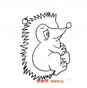 背着苹果的小刺猬简笔画3