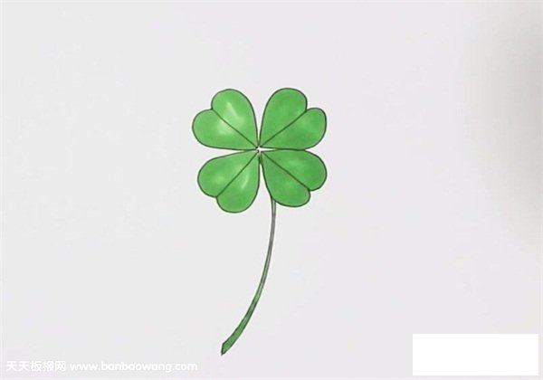 四叶草简笔画