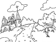 神奇的城堡简笔画