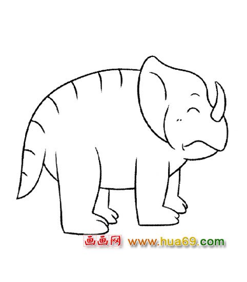 肥胖的恐龙简笔画2