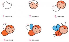 小蜜蜂昆虫简笔画步骤图片大全