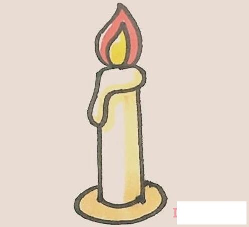幼儿园蜡烛简笔画的画法步骤图简单