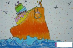 风景简笔画，海上游轮简笔画