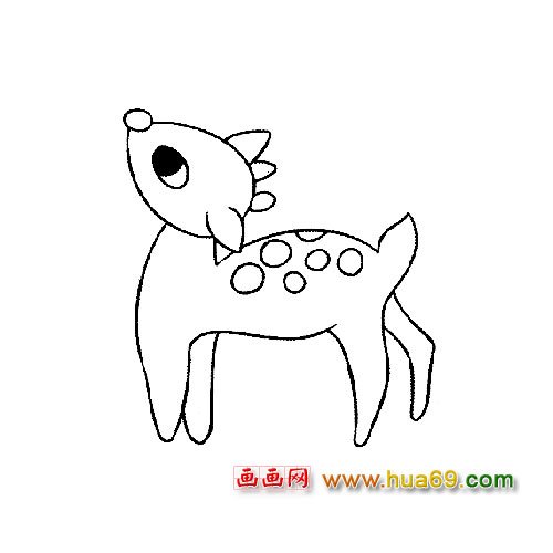 想妈妈的小梅花鹿动物简笔画