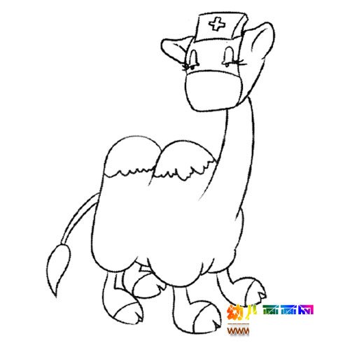 动物简笔画： 做医生的骆驼