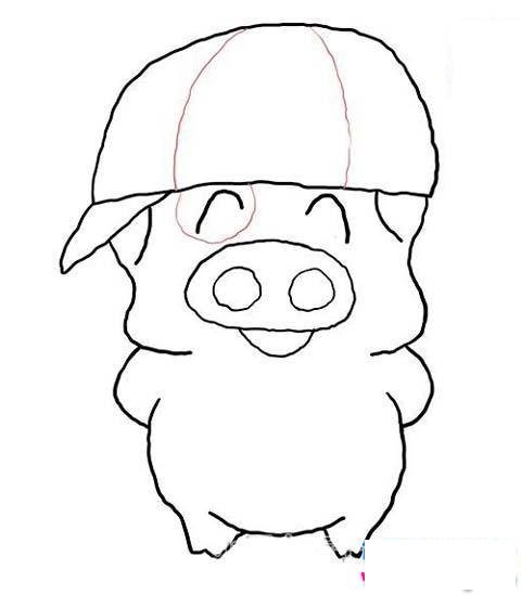 笑眯眯的麦兜简笔画图片