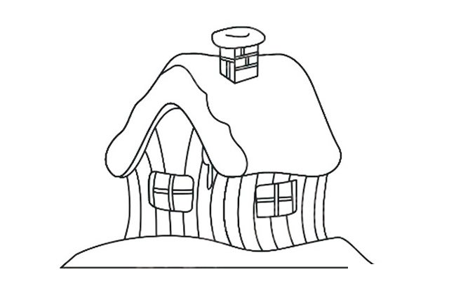 漂亮的雪屋简笔画