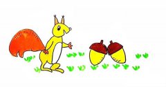 喜欢吃坚果的松鼠简笔画画法