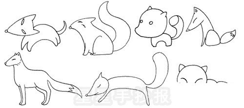 狐狸简笔画图片大全