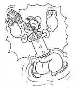 大力水手吃菠菜简笔画图片